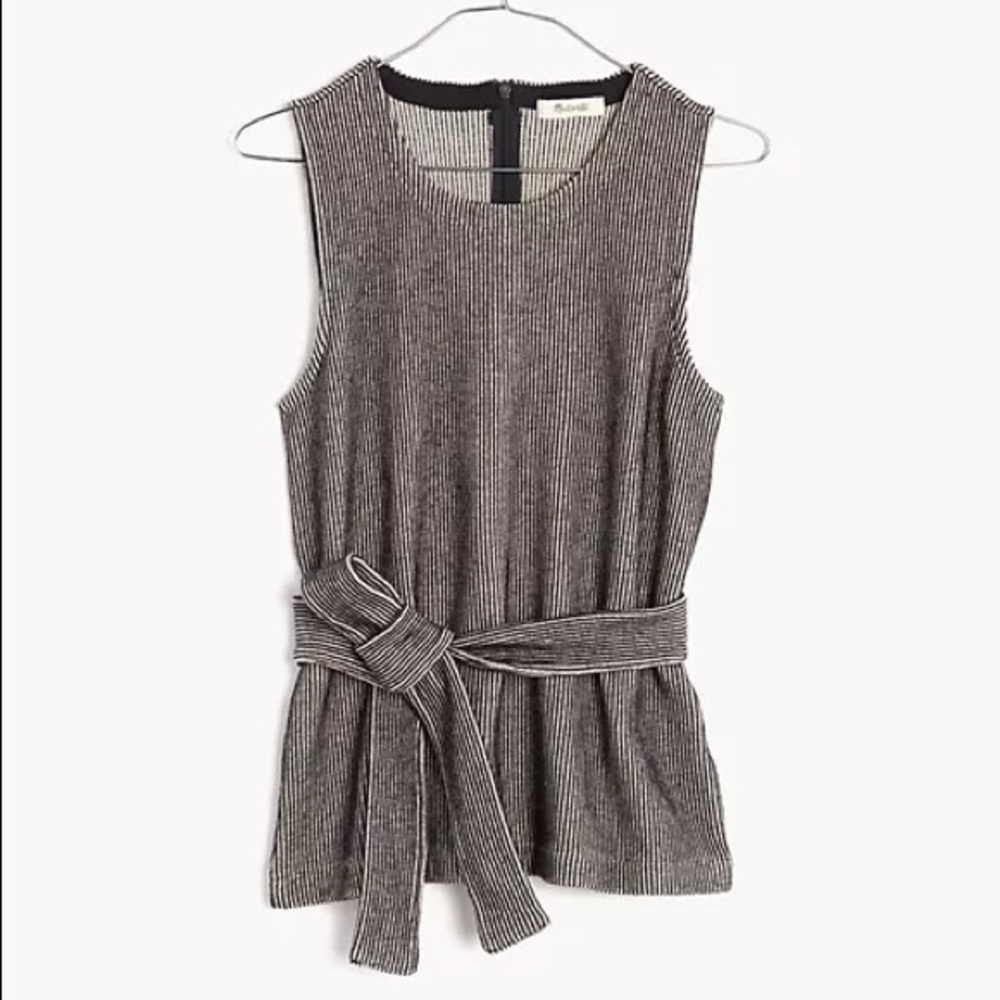 Madewell L French ribbed tie waist tank top